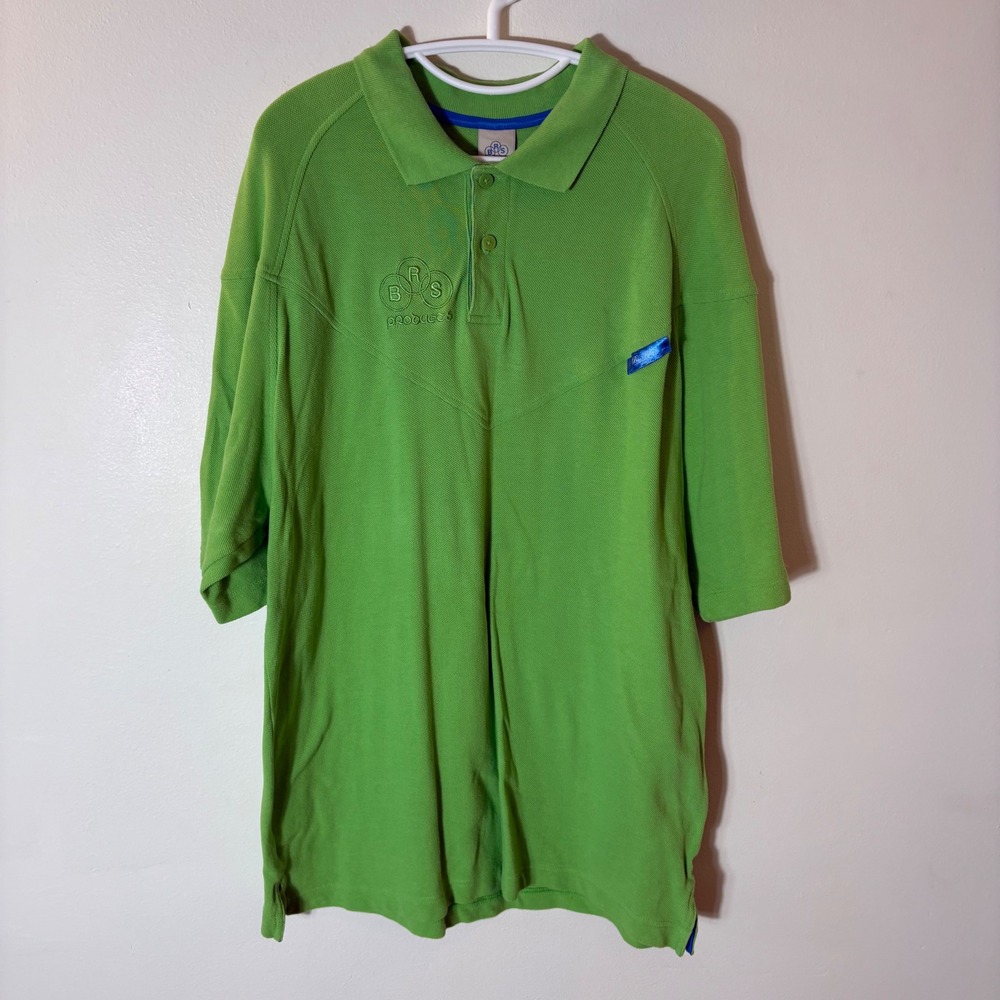 Vintage 90s Nike BRS Blue Ribbon Sports Polo Shirt Green Embroidered Logo M Rare